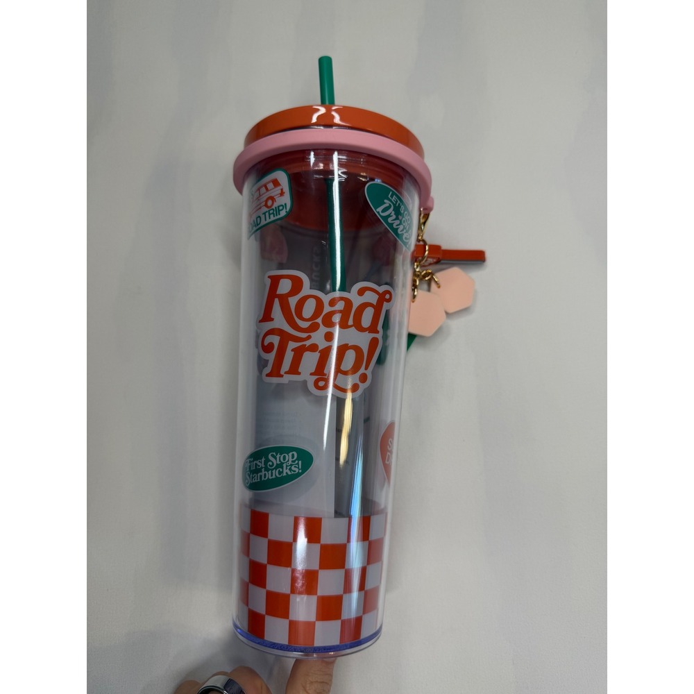 Starbucks Dandy Worldwide Road Trip Venti 24oz Cold Cup Tumbler with Charms NEW